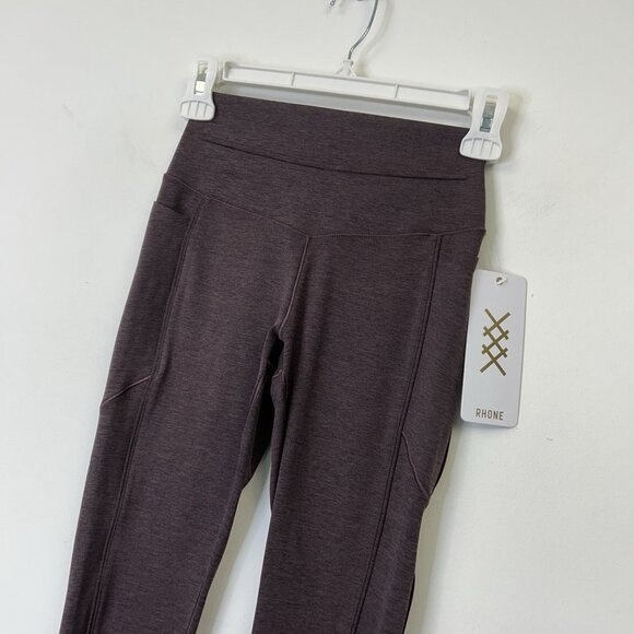 NEW Rhone Heather Revive Pocket Leggings Women’s Size XS Deep Mauve - Picture 4 of 11